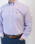 Pink Retreat Check Button Down
