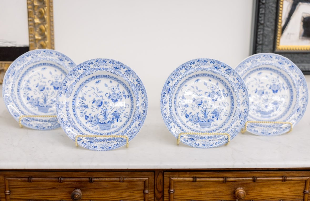 19th c. B/W Soup Bowl Set(4) - Chatsworth Boutique