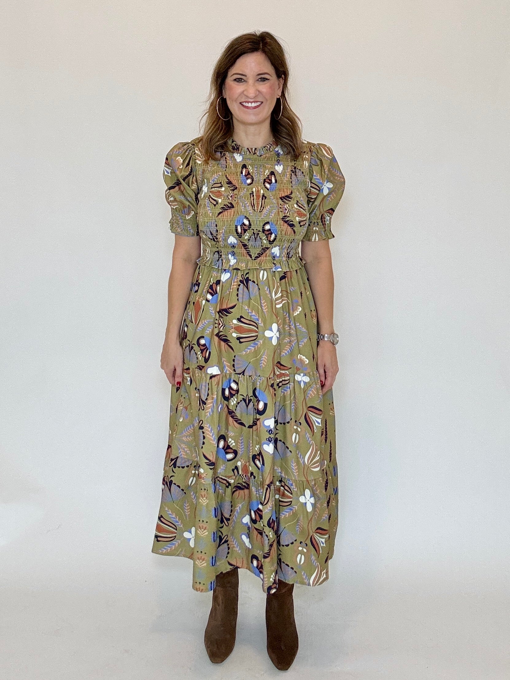 Smocked Puff Sleeve Dress by Sail to Sable, view 2