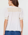 White Smocked Blouse