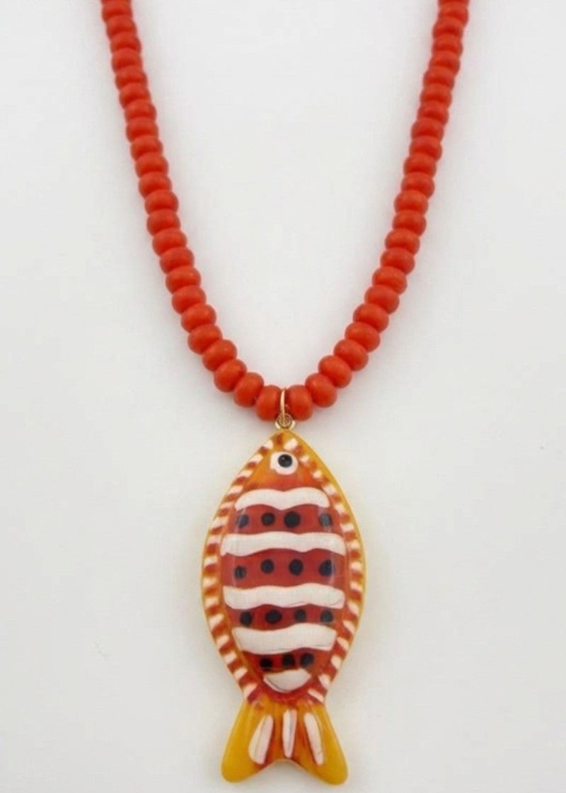 Orange Tropical Fish Necklace
