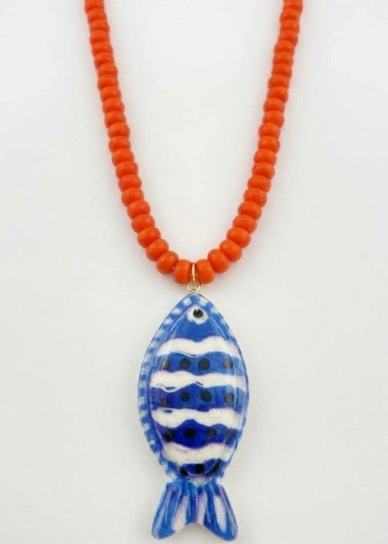 Blue Tropical Fish Necklace