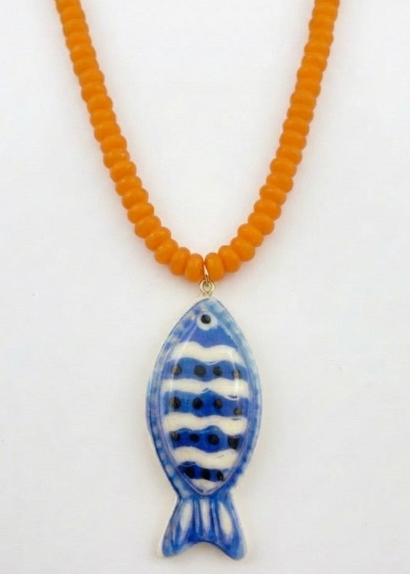 Blue Tropical Fish Necklace