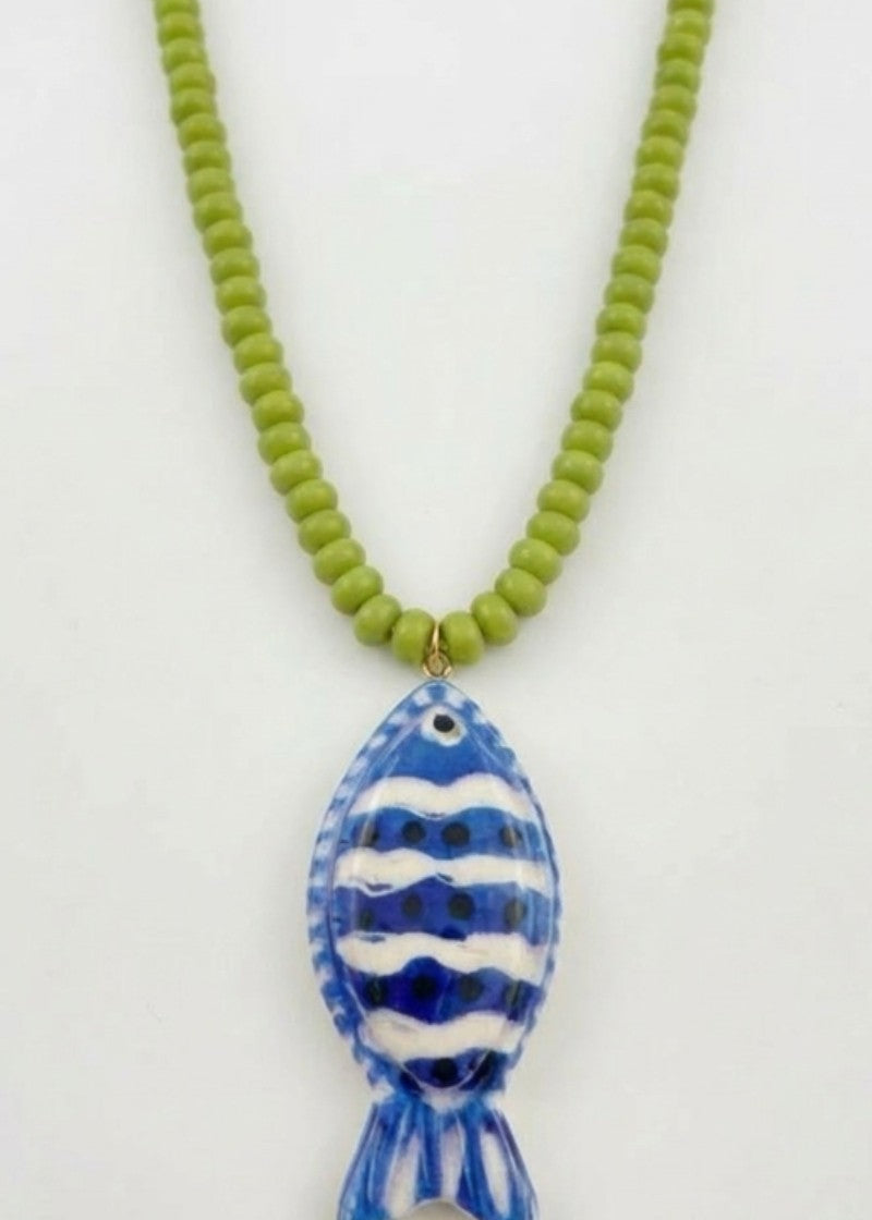 Blue Tropical Fish Necklace