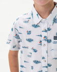 Youth Perf Button Up - Lake Weekend