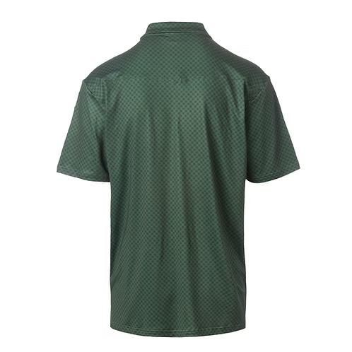 WILDGAME Vale Polo in green, detail view - Fieldstone men's performance polo
