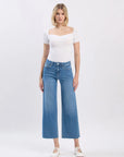 High Rise Crop Slim Wide Leg