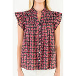 Flutter Sleeve Button Top - Chatsworth Boutique