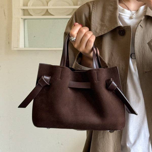 Suede Mini Trapeze Bag with Crossbody Strap - Chatsworth Boutique, Fairhope Alabama