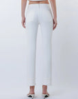 White Crop Slim Straight