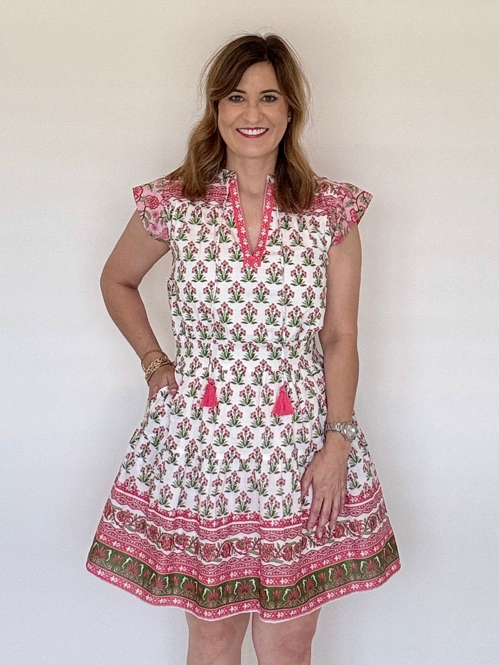 Ayra Block Print Mini Dress