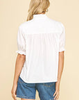 Elbow Flutter Sleeve Blouse