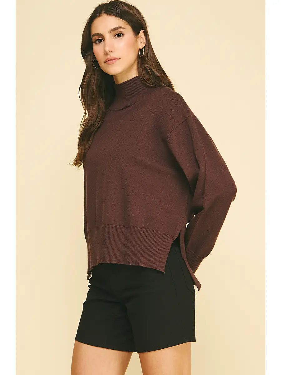 Turtleneck Hi/Lo Chocolate