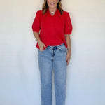 Harris Top, Red, Detail - LaRoque