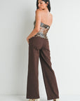 Chocolate Pocket Wide Leg Jeans