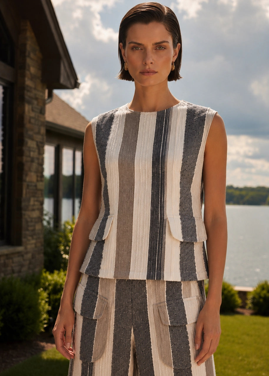Textured Sleeveless Top - Azura