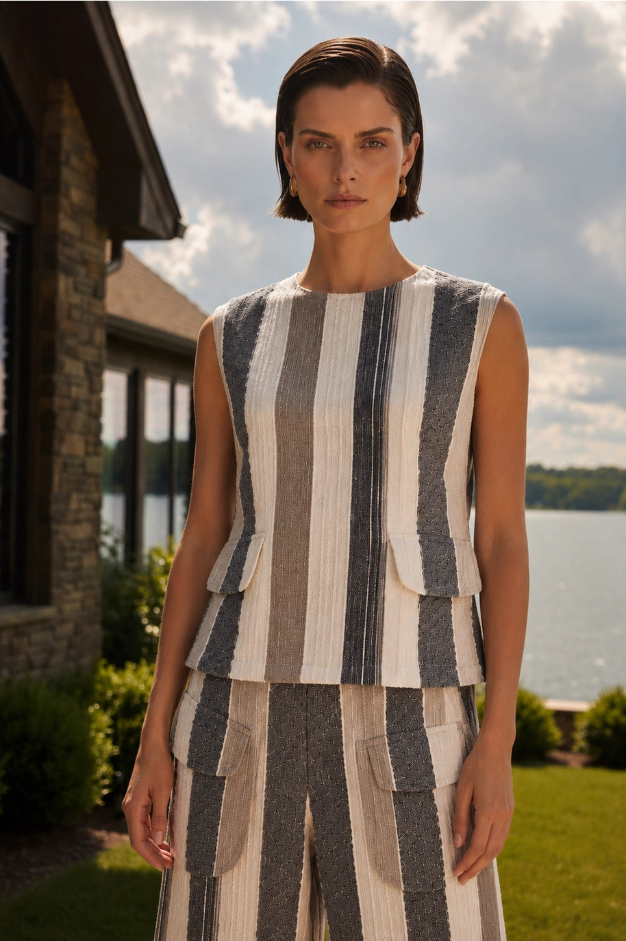 Textured Sleeveless Top - Azura