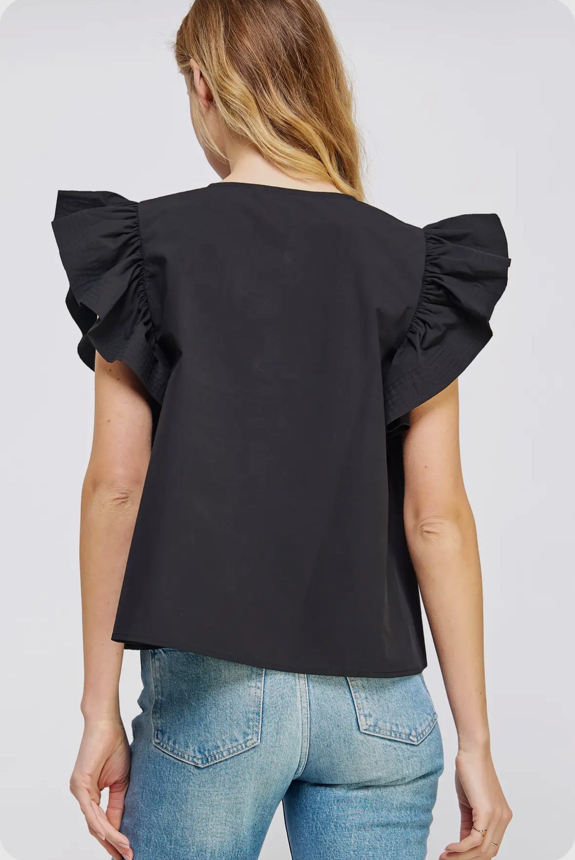 Flutter Sleeve Blousy Tunic