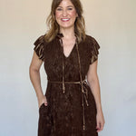 Velvet Lace Maxi Dress, Detail - Ciebon