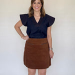 Corduroy Mini Skirt, Detail - THML