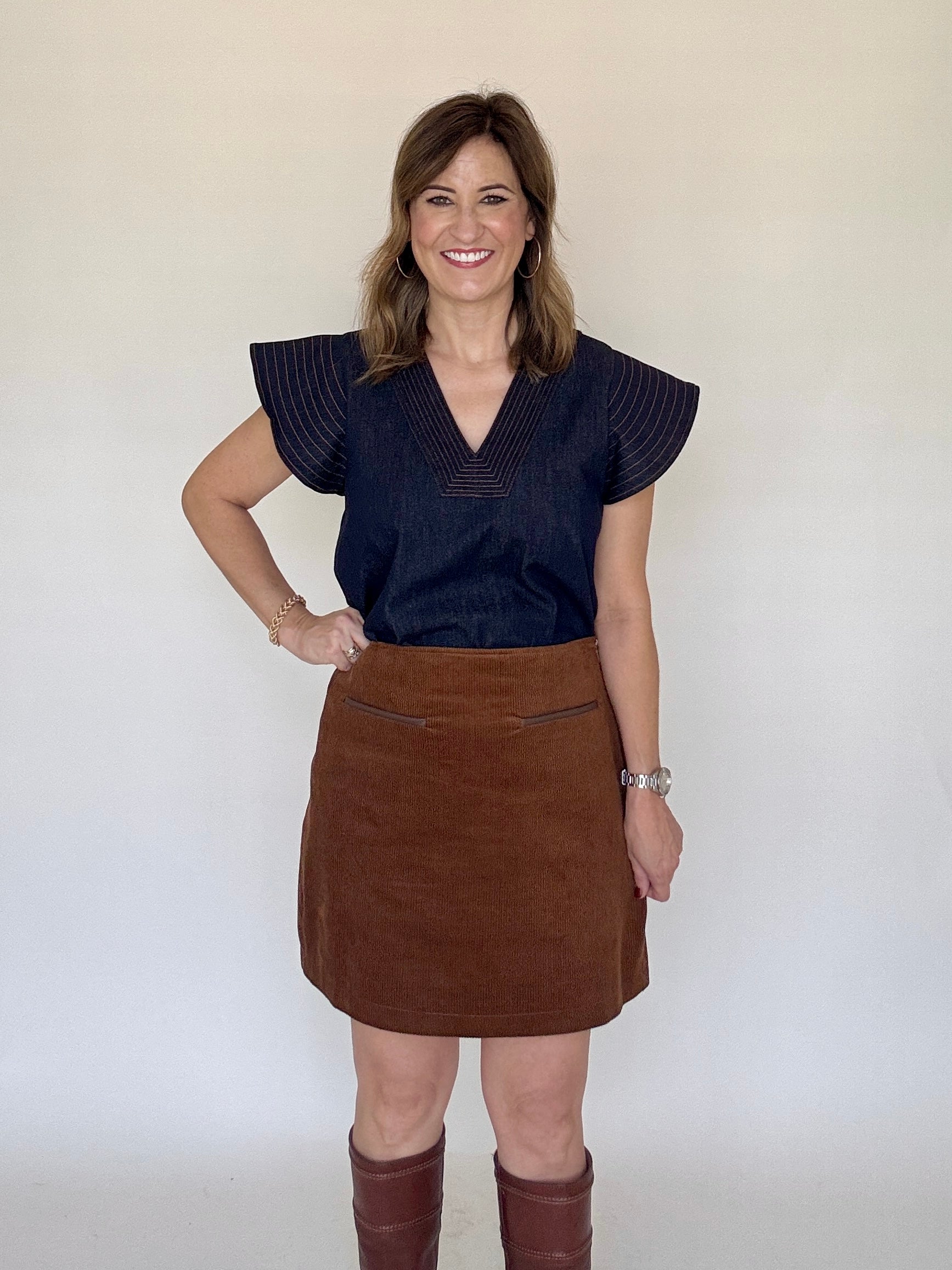 Corduroy Mini Skirt