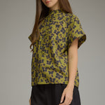 Cheetah Print Blouse Olive - Chatsworth Boutique
