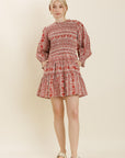 Ruffle Smocked Mini Dress
