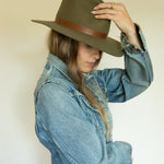 Lux Hat, Olive, Side View - Wyeth