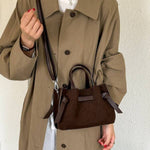 Suede Mini Trapeze Bag with Crossbody Strap, view 10