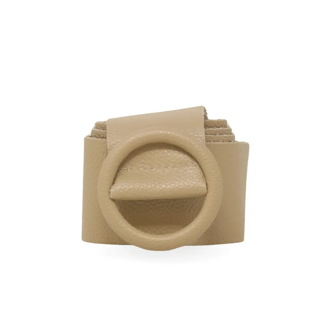Circle Buckle Leather Belt