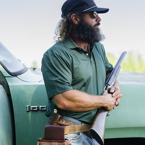 WILDGAME Vale Polo in green, alternate view - Fieldstone at Chatsworth Boutique
