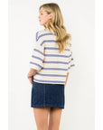 Short Sleeve Striped Knit Top
