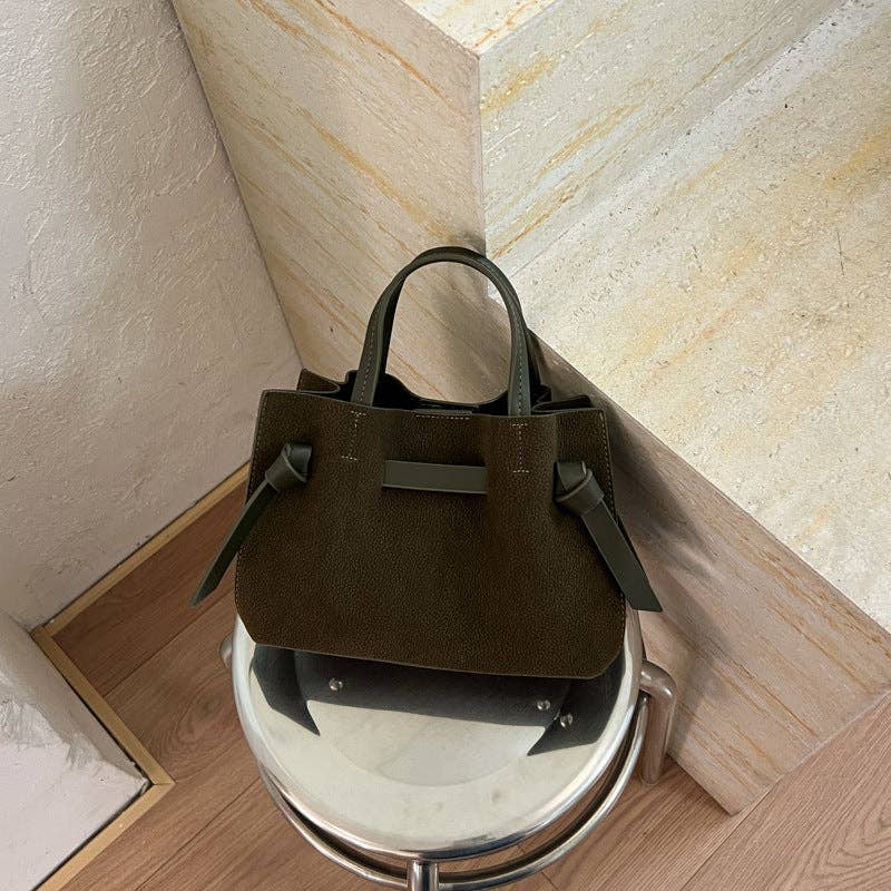 Suede Mini Trapeze Bag with Crossbody Strap, view 3