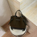Suede Mini Trapeze Bag with Crossbody Strap, view 3