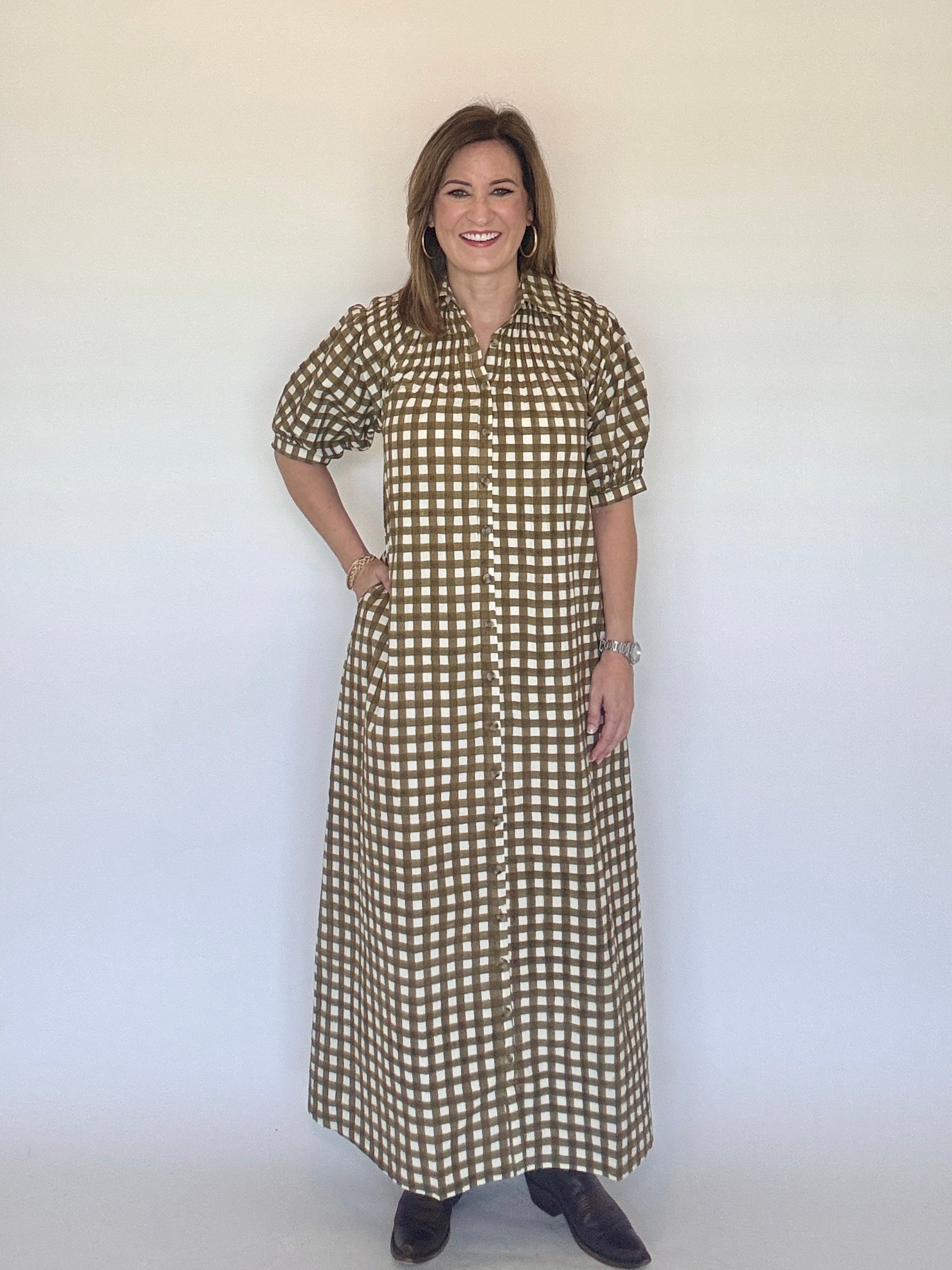 Painted Gingham Oasis Dress