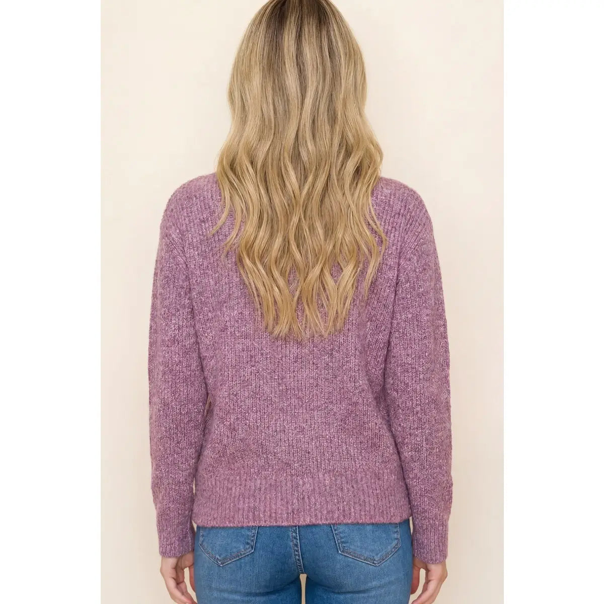 Berry Ribbed Sweater, Styled - Stoccato