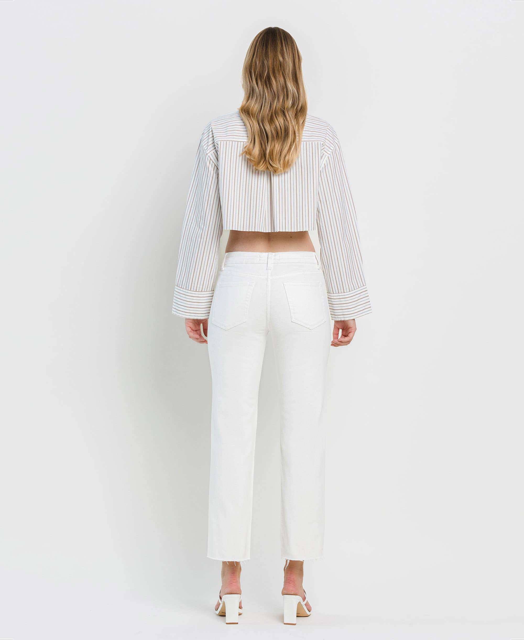 Clean Cut Raw Hem Straight Jeans