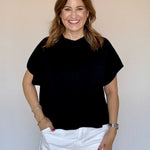 Solid Sweater Vest Blouse Black - PINCH