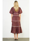 Puff Sleeve Block Print Dress