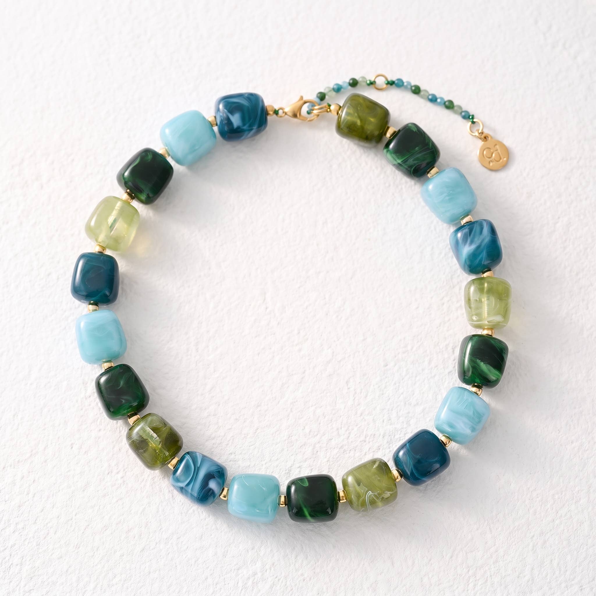 Chunky Square Bead Necklace Earth by Cape Diablo - Chatsworth Boutique, Fairhope Alabama