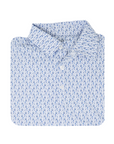 tasteful golf theme print performance comfort dry polo shirt
