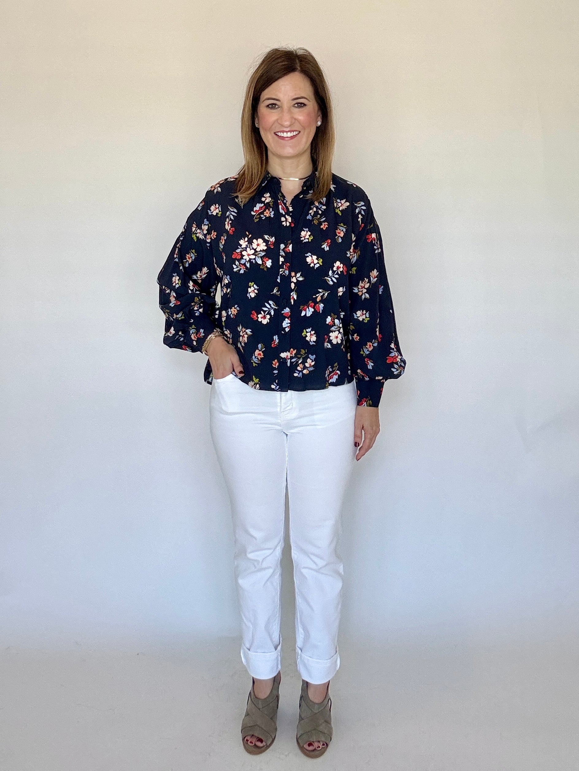 Gracen Top, Midnight Bloom, Detail - LaRoque
