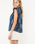 Flutter Sleeve Floral Blouse