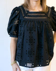 Square Neck Embroidered Blouse