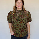 Velvet Puff Sleeve Blouse, Styled - THML