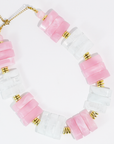 Glow Stone Pink/Clear Necklace