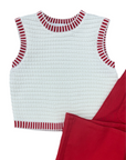 Knit Red Border Top