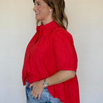 Harris Top, Red, Back View - LaRoque