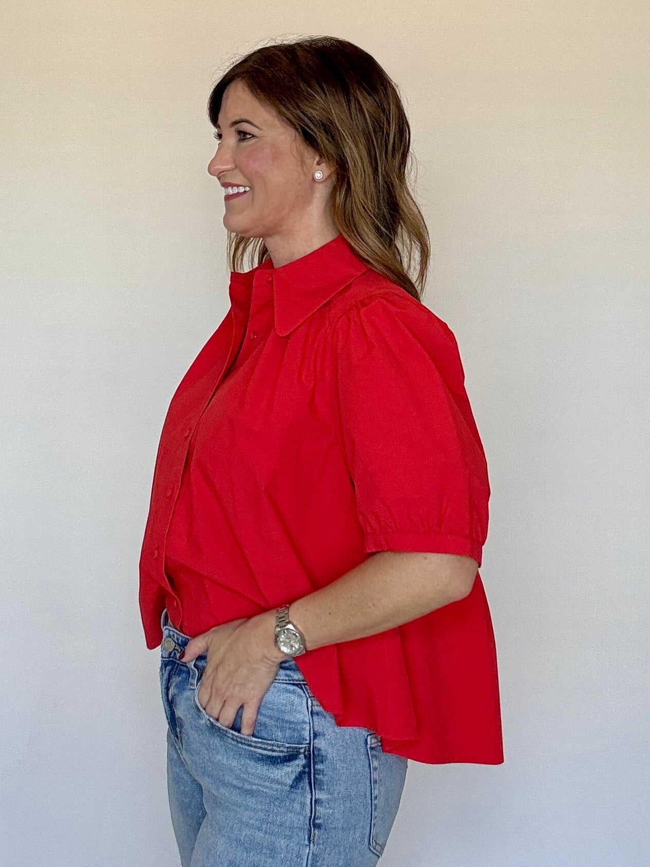 Harris Top, Red, Back View - LaRoque