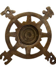 Compass Antiqued Brass Paperweight